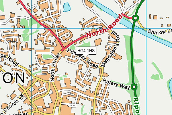 HG4 1HS map - OS VectorMap District (Ordnance Survey)