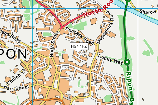 HG4 1HZ map - OS VectorMap District (Ordnance Survey)