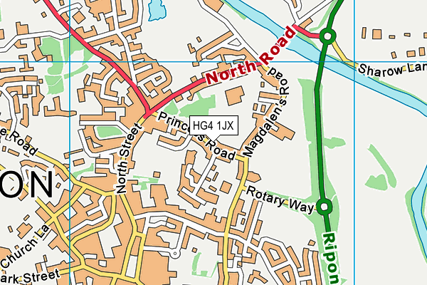 HG4 1JX map - OS VectorMap District (Ordnance Survey)