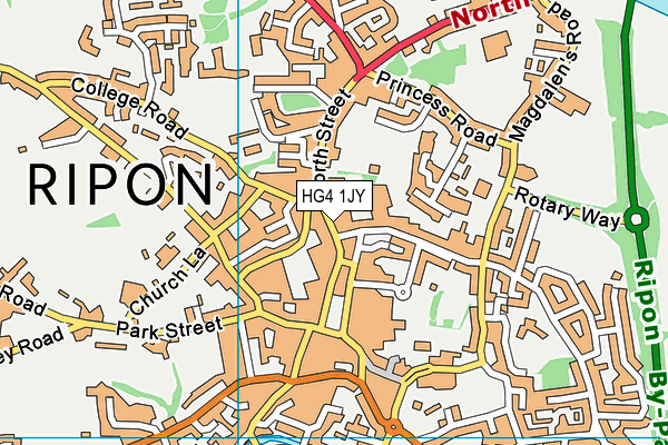 Map of LOVE HAIR (RIPON) LTD at district scale