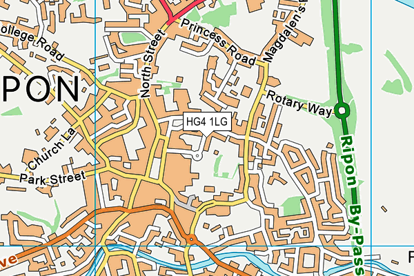 HG4 1LG map - OS VectorMap District (Ordnance Survey)