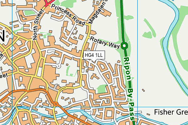 HG4 1LL map - OS VectorMap District (Ordnance Survey)