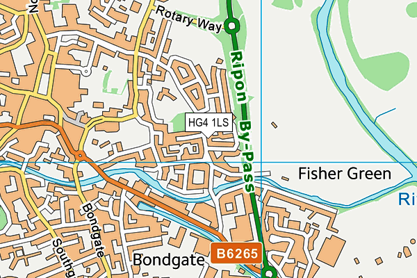 HG4 1LS map - OS VectorMap District (Ordnance Survey)