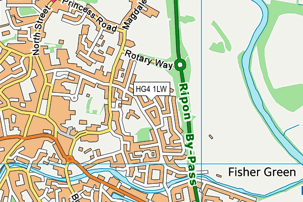 HG4 1LW map - OS VectorMap District (Ordnance Survey)