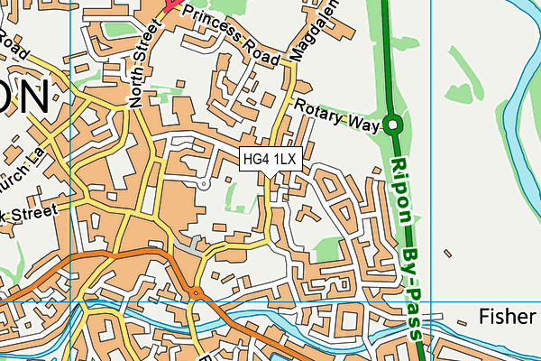 HG4 1LX map - OS VectorMap District (Ordnance Survey)