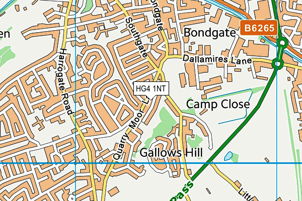 Camp Close Football Pitch map (HG4 1NT) - OS VectorMap District (Ordnance Survey)