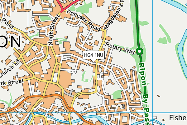HG4 1NU map - OS VectorMap District (Ordnance Survey)
