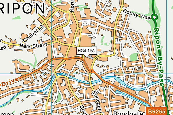 HG4 1PA map - OS VectorMap District (Ordnance Survey)