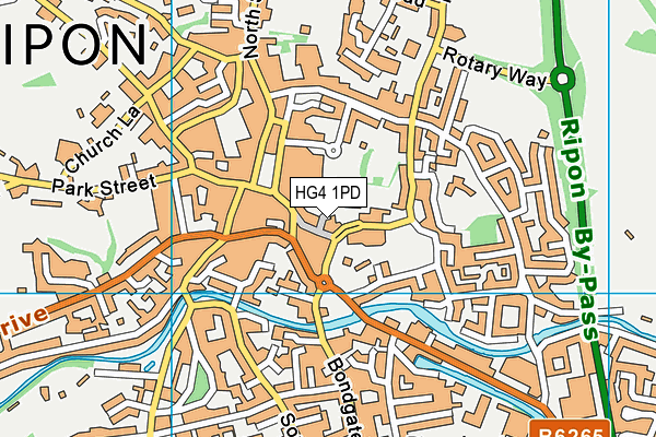 HG4 1PD map - OS VectorMap District (Ordnance Survey)