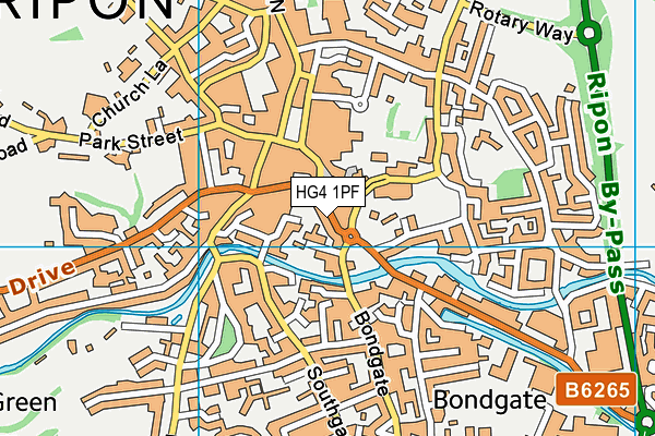 HG4 1PF map - OS VectorMap District (Ordnance Survey)