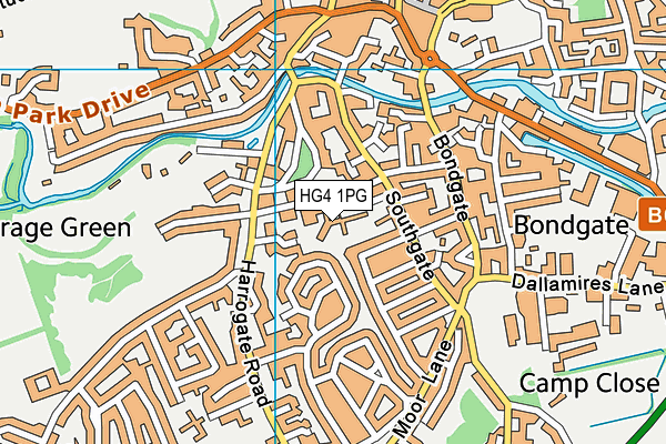 HG4 1PG map - OS VectorMap District (Ordnance Survey)