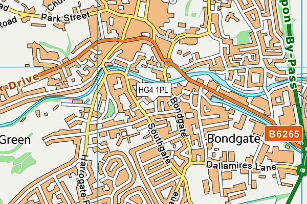 HG4 1PL map - OS VectorMap District (Ordnance Survey)