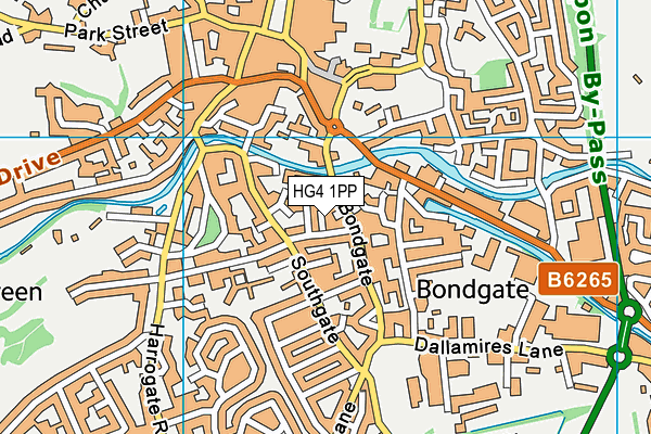 HG4 1PP map - OS VectorMap District (Ordnance Survey)