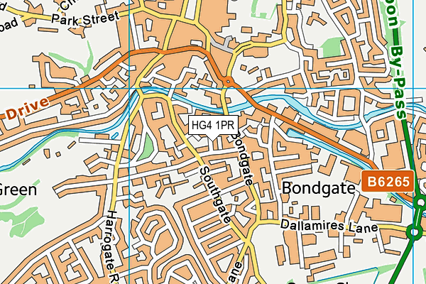 HG4 1PR map - OS VectorMap District (Ordnance Survey)