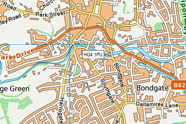 HG4 1PU map - OS VectorMap District (Ordnance Survey)