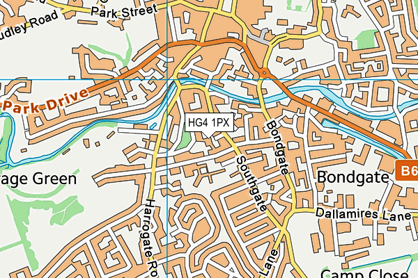 HG4 1PX map - OS VectorMap District (Ordnance Survey)