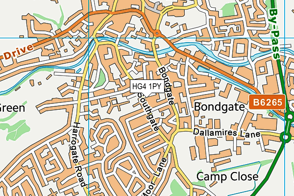 HG4 1PY map - OS VectorMap District (Ordnance Survey)