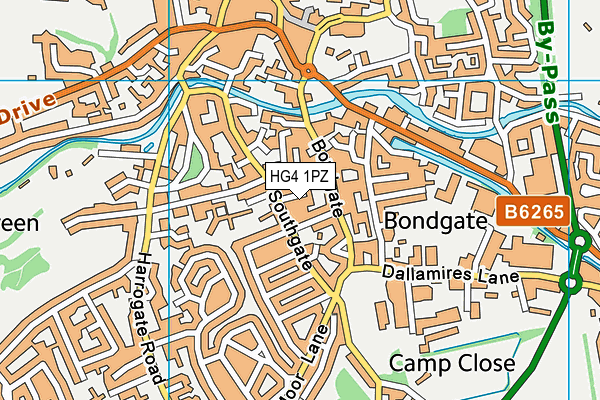 HG4 1PZ map - OS VectorMap District (Ordnance Survey)