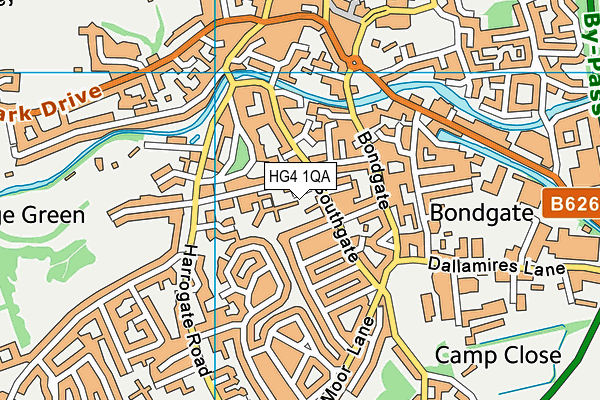 HG4 1QA map - OS VectorMap District (Ordnance Survey)