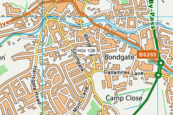 HG4 1QB map - OS VectorMap District (Ordnance Survey)