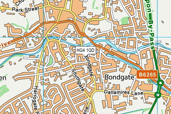 HG4 1QD map - OS VectorMap District (Ordnance Survey)