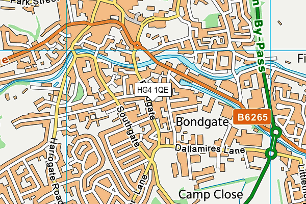 HG4 1QE map - OS VectorMap District (Ordnance Survey)