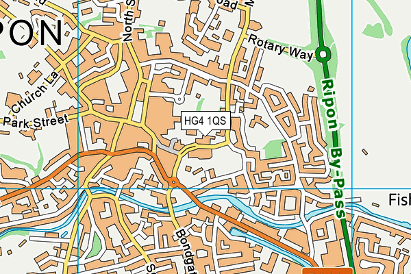 HG4 1QS map - OS VectorMap District (Ordnance Survey)