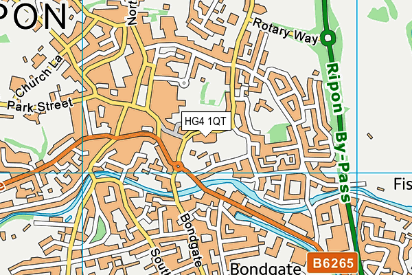 HG4 1QT map - OS VectorMap District (Ordnance Survey)