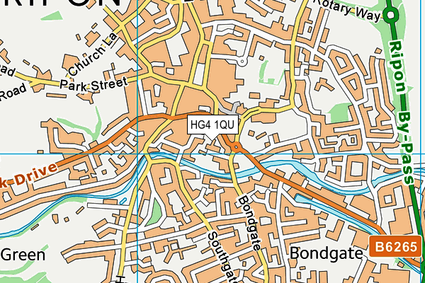 HG4 1QU map - OS VectorMap District (Ordnance Survey)