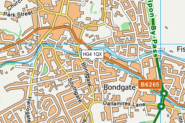 HG4 1QX map - OS VectorMap District (Ordnance Survey)