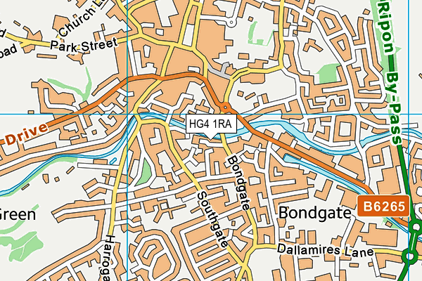 HG4 1RA map - OS VectorMap District (Ordnance Survey)