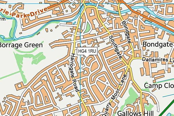 HG4 1RU map - OS VectorMap District (Ordnance Survey)