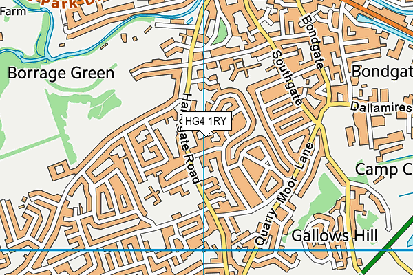 HG4 1RY map - OS VectorMap District (Ordnance Survey)