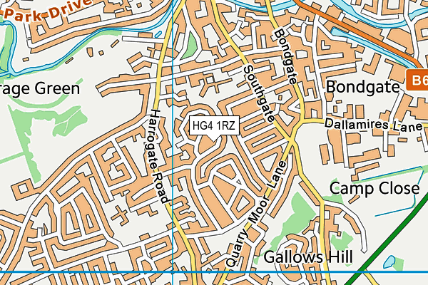 HG4 1RZ map - OS VectorMap District (Ordnance Survey)