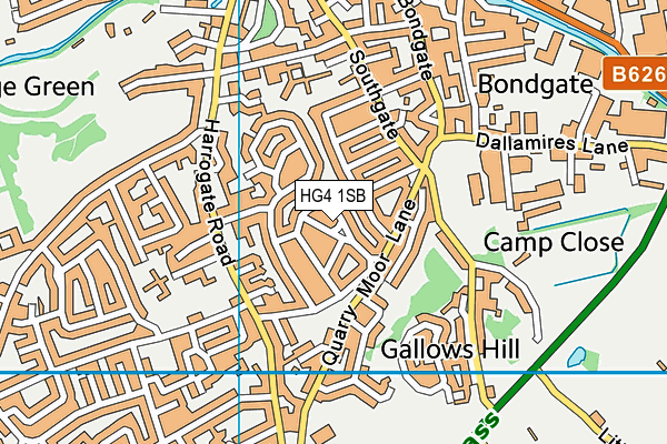 HG4 1SB map - OS VectorMap District (Ordnance Survey)