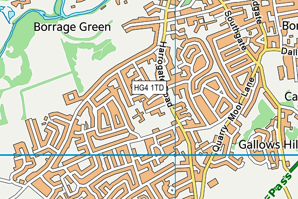 HG4 1TD map - OS VectorMap District (Ordnance Survey)