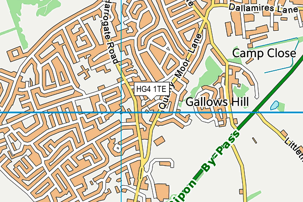 HG4 1TE map - OS VectorMap District (Ordnance Survey)
