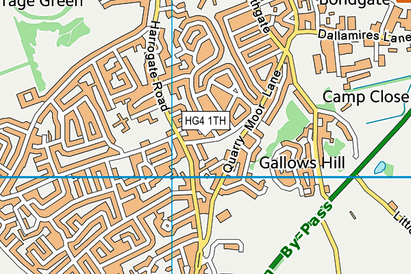 HG4 1TH map - OS VectorMap District (Ordnance Survey)