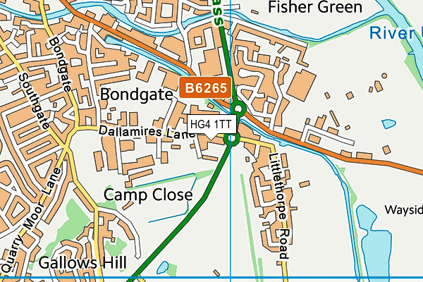 HG4 1TT map - OS VectorMap District (Ordnance Survey)