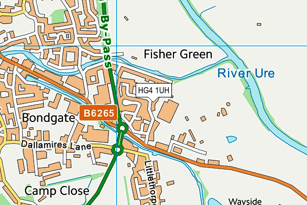 HG4 1UH map - OS VectorMap District (Ordnance Survey)