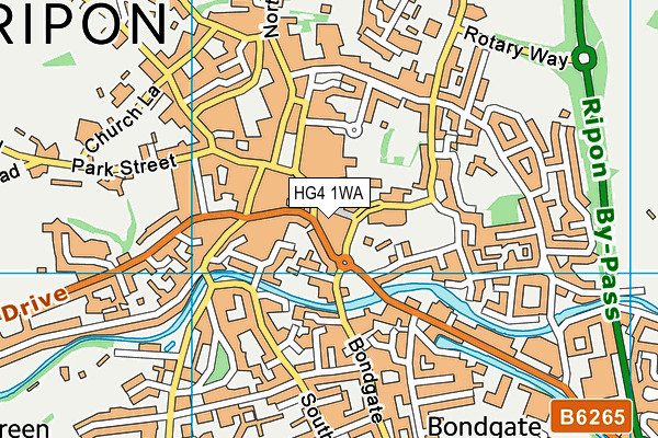 HG4 1WA map - OS VectorMap District (Ordnance Survey)