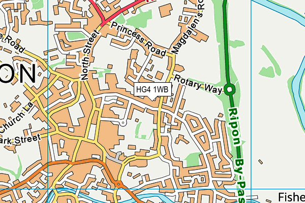 HG4 1WB map - OS VectorMap District (Ordnance Survey)