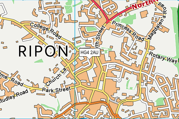 HG4 2AU map - OS VectorMap District (Ordnance Survey)