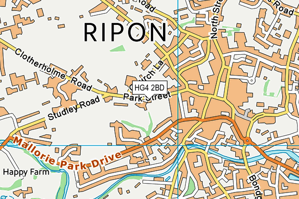 Ripon Spa Baths (Closed) map (HG4 2BD) - OS VectorMap District (Ordnance Survey)
