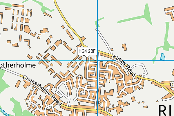 HG4 2BF map - OS VectorMap District (Ordnance Survey)