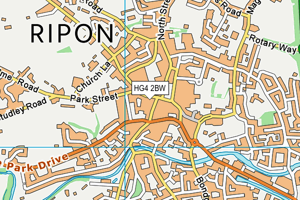 HG4 2BW map - OS VectorMap District (Ordnance Survey)