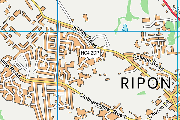 HG4 2DP map - OS VectorMap District (Ordnance Survey)