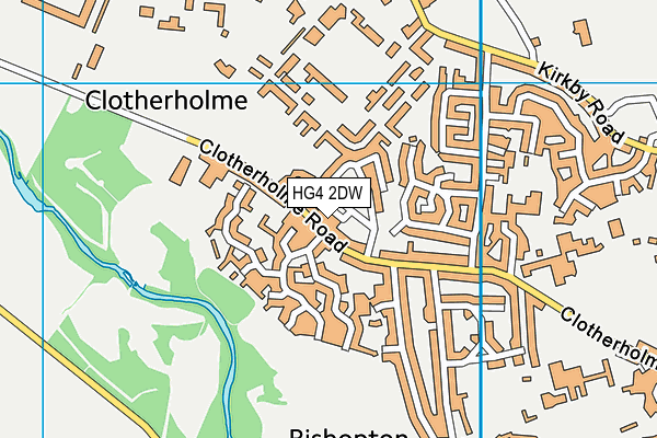 HG4 2DW map - OS VectorMap District (Ordnance Survey)