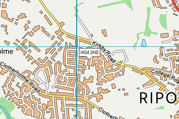 HG4 2HS map - OS VectorMap District (Ordnance Survey)