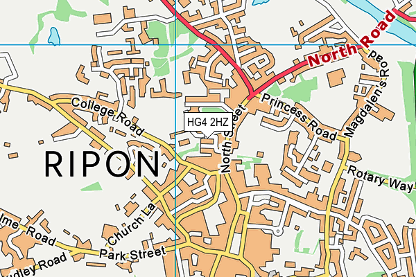 HG4 2HZ map - OS VectorMap District (Ordnance Survey)
